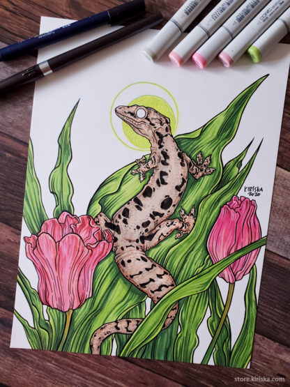 Mourning gecko art